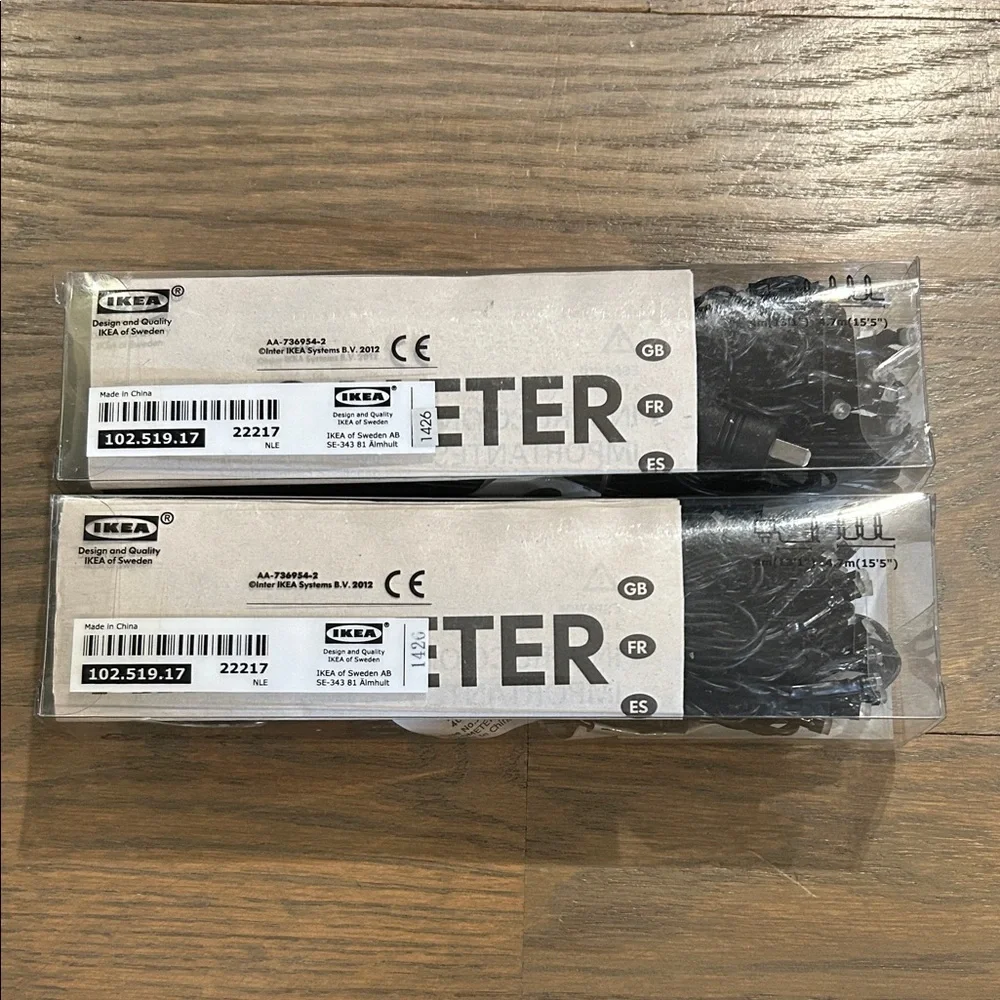 IKEA Black Indoor String Lights 15’5” (set of 2)